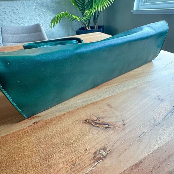 Telfar Medium Shopping Bag Double Handled Tote Dark Olive Vegan Faux Leather NEW - Picture 3 of 10